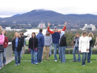 Students standing on Parliment Hill