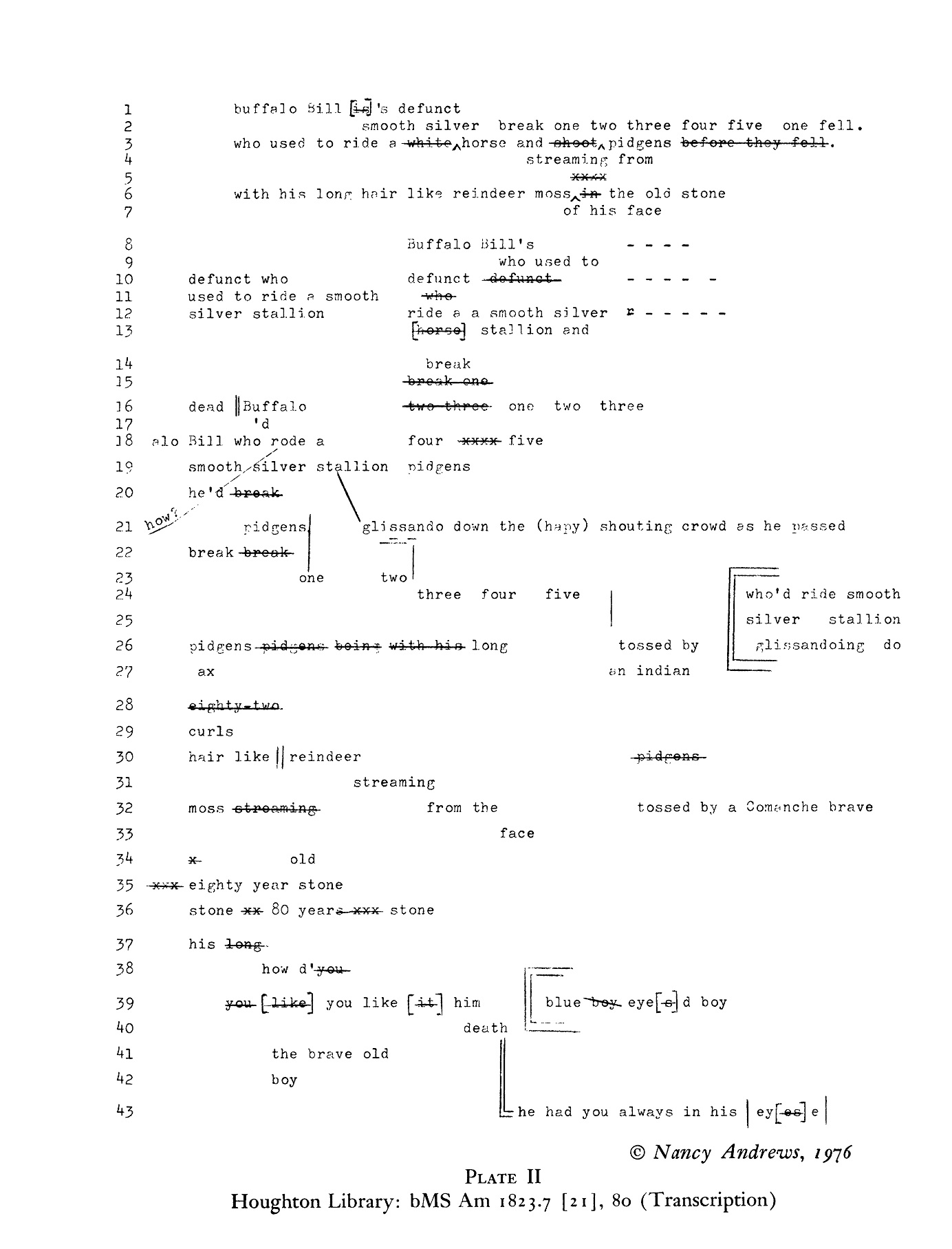 Kidder's transcription of "Buffalo Bill 's"