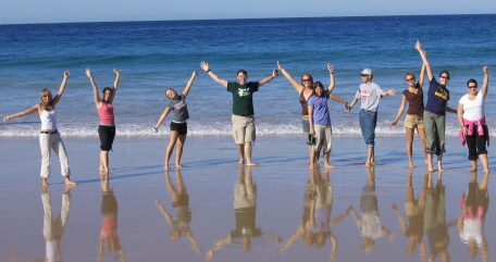Students Waving at Bondi